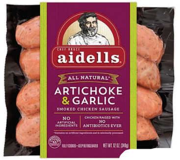 Aidells Artichoke & Garlic Chicken Sausage