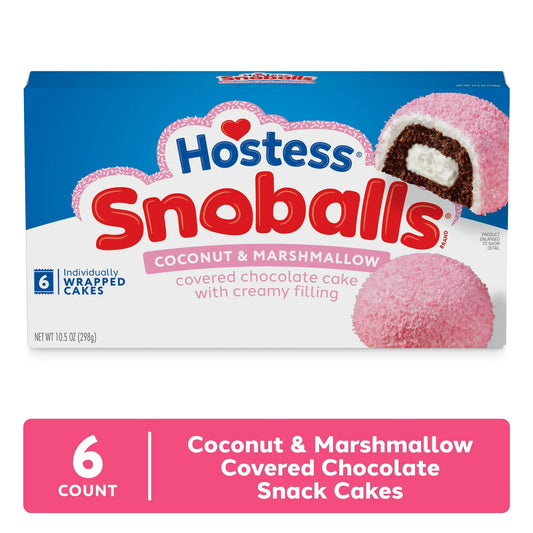Hostess Snoballs Chocolate Cake Cakes Topped with Coconut and Marshmallow