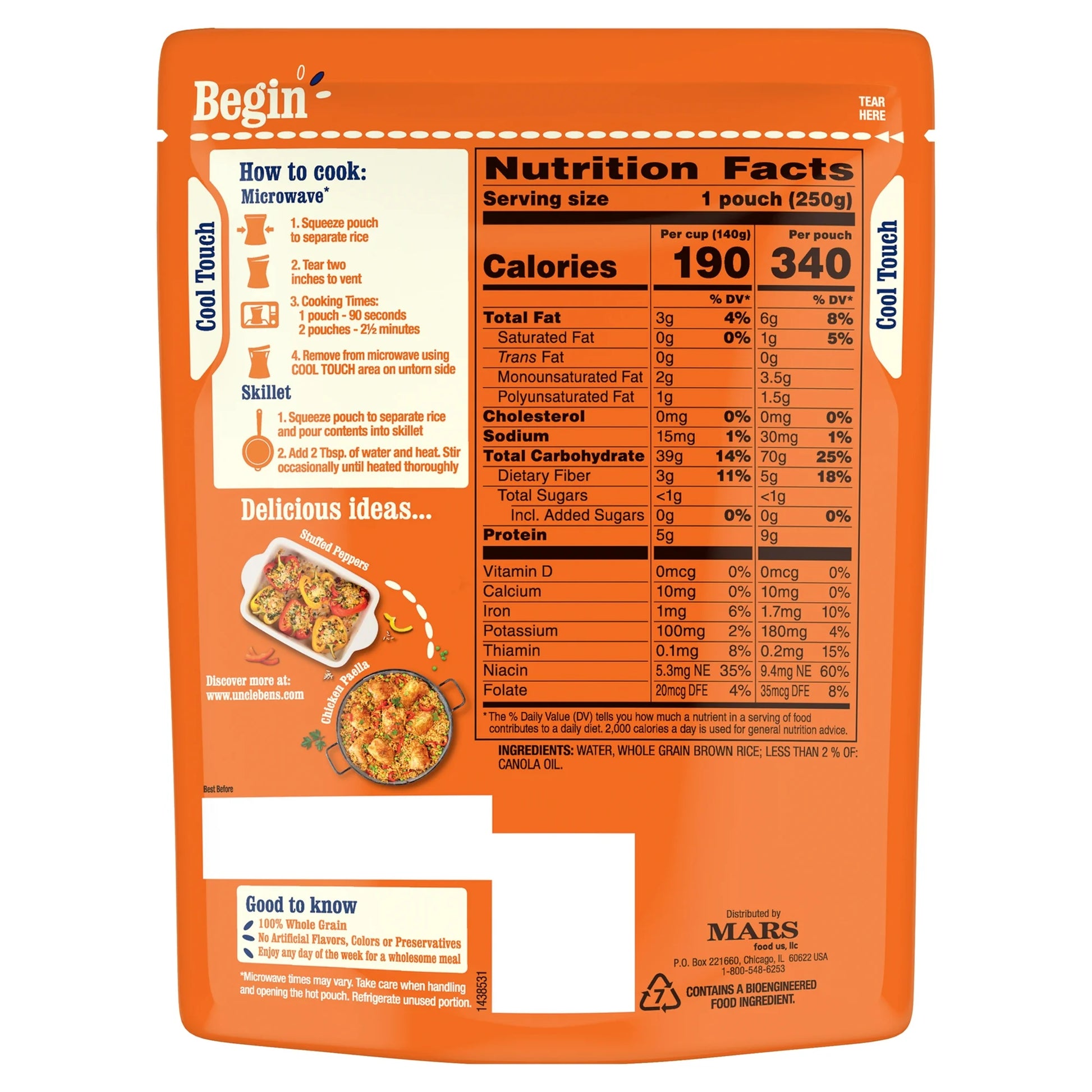 Uncle Ben's Ready Rice Whole Grain Brown Rice