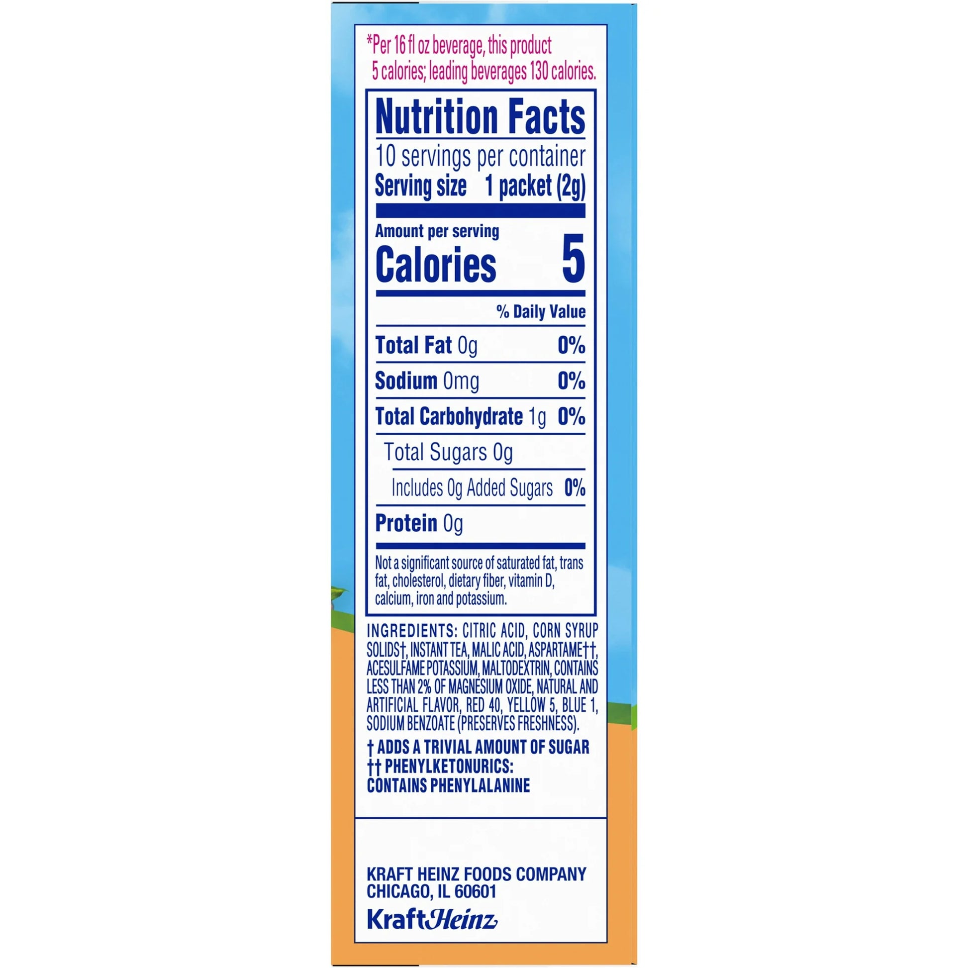 Crystal Light Peach Iced Tea Sugar Free Drink Mix