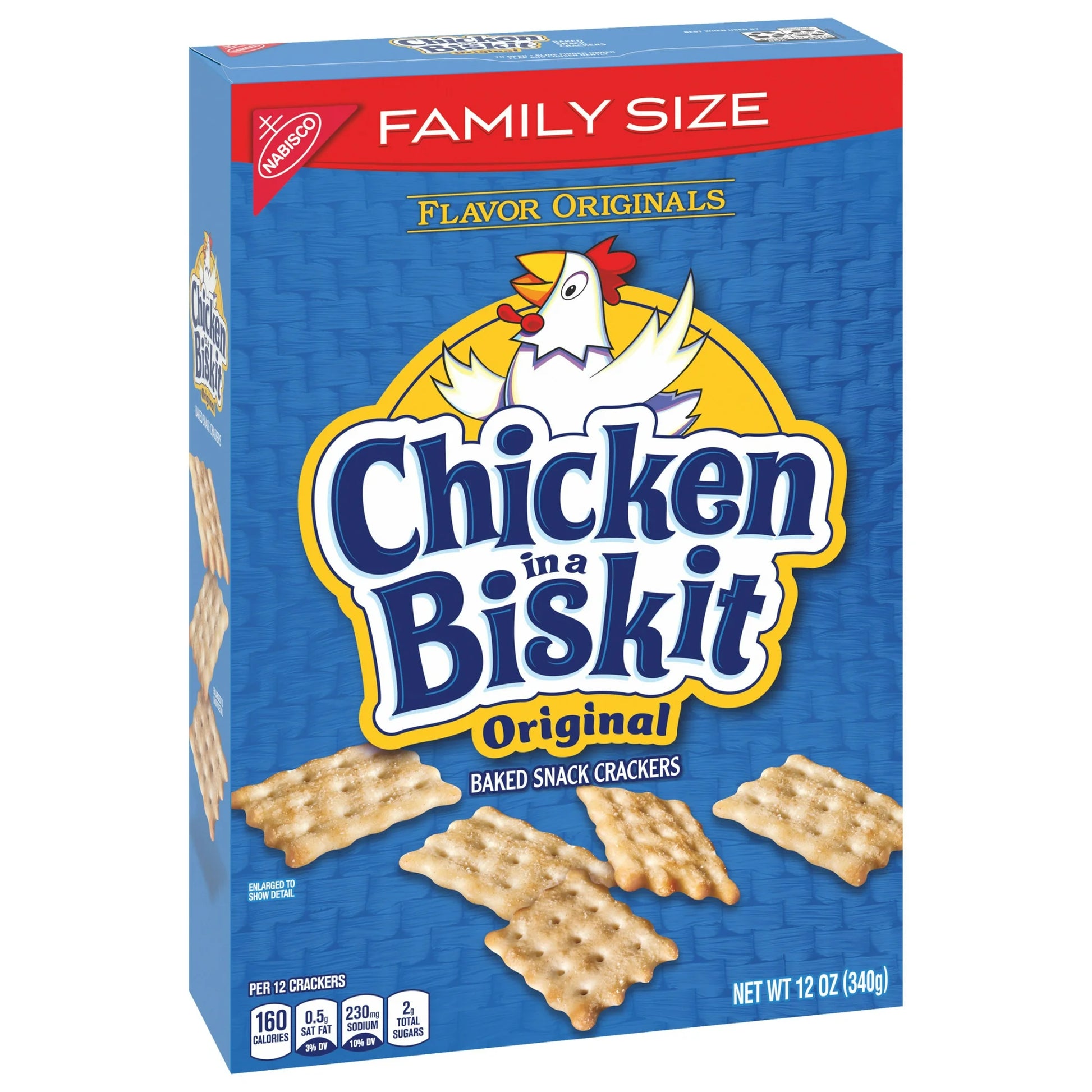 Chicken in a Biskit Original Baked Snack Crackers, Family Size, 12 oz
