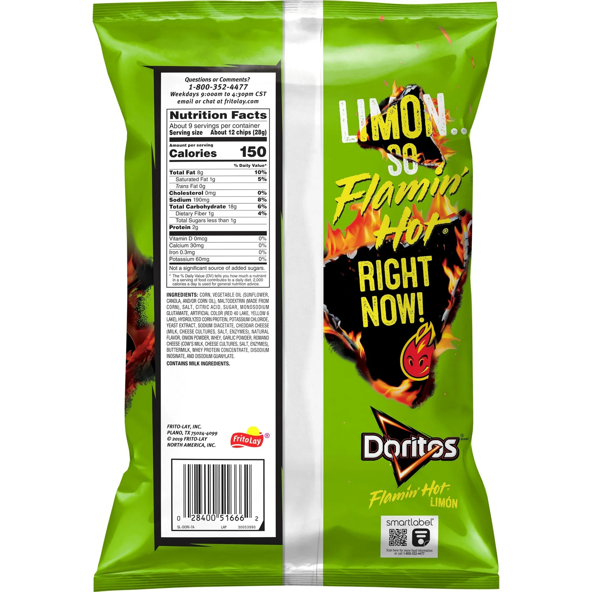 Doritos Flamin' Hot Limon Flavored Tortilla Chips