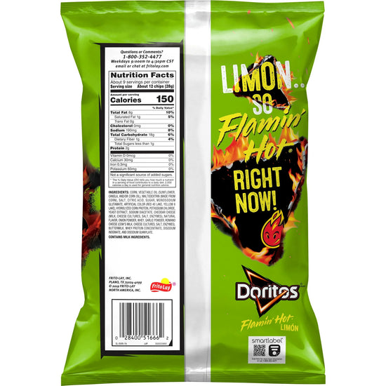 Doritos Flamin' Hot Limon Flavored Tortilla Chips