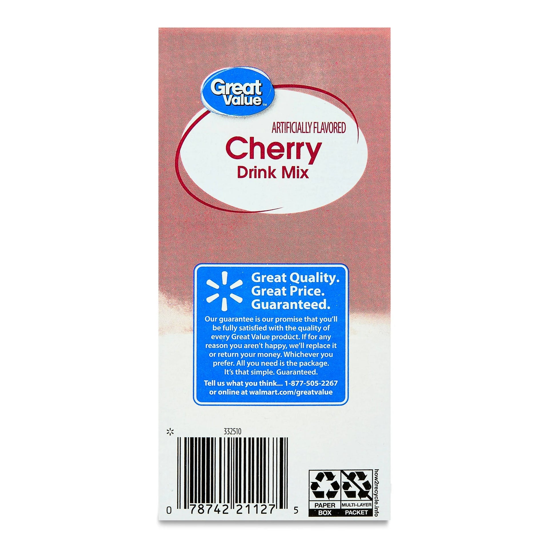 Great Value Sugar-Free Cherry Powder Drink Mix
