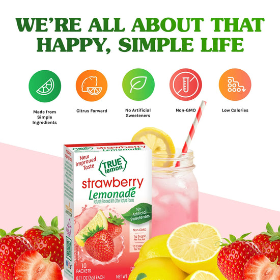 True Lemon Strawberry Lemonade Drink Mix Powder