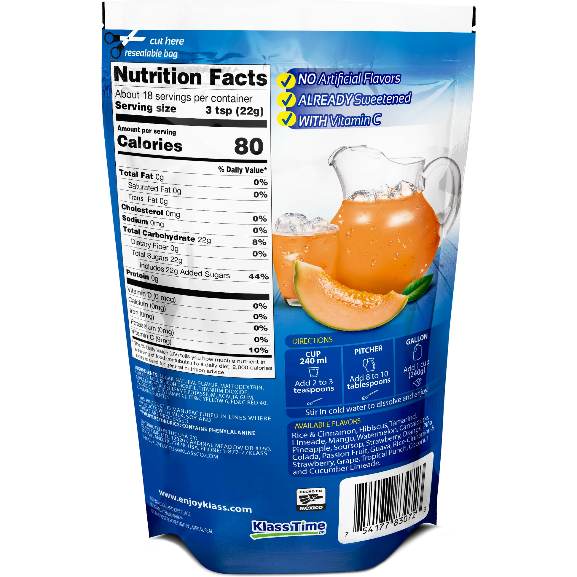 Klass Aguas Frescas Melon, with Vitamin C