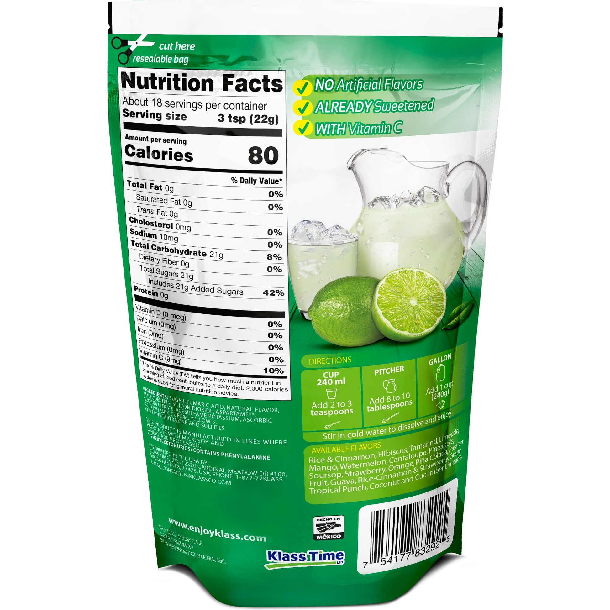 Klass Aguas Frescas Lemonade Flavored Drink Mix
