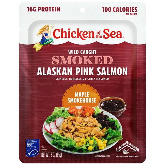 Chicken of the Sea Wild Caught Smoked Alaskan Pink Salmon Packet, Maple Smokehouse Flavor 3 oz