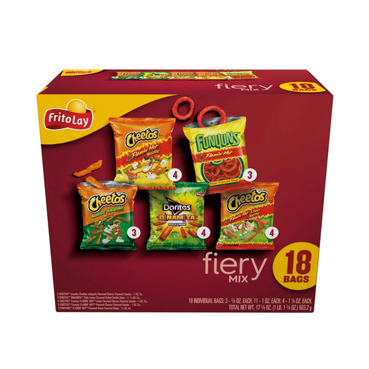 Frito Lay Fiery Mix Chips Variety Pack, 18 Count