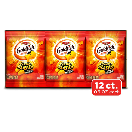 Goldfish Flavor Blasted Crackers, Xtra Cheddar Snack Packs
