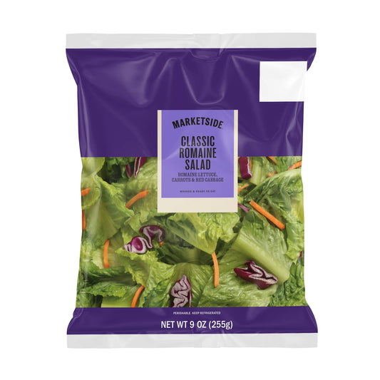 Includes romaine lettuce, carrots, and red cabbage
