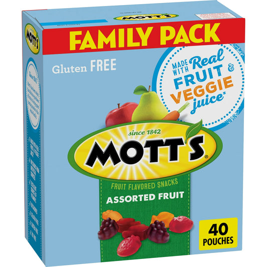 Mott's Fruit Flavored Snacks, Easter Basket Stuffers, Family Pack, 40 Ct, 32 oz