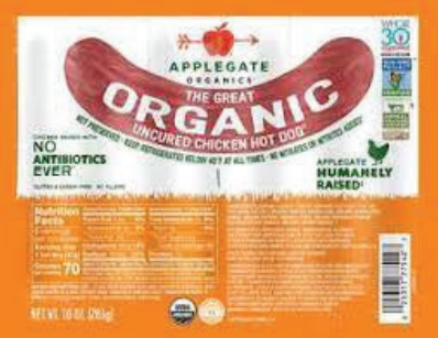 APPLEGATE ORGANICS CHICKEN HOTDOGS