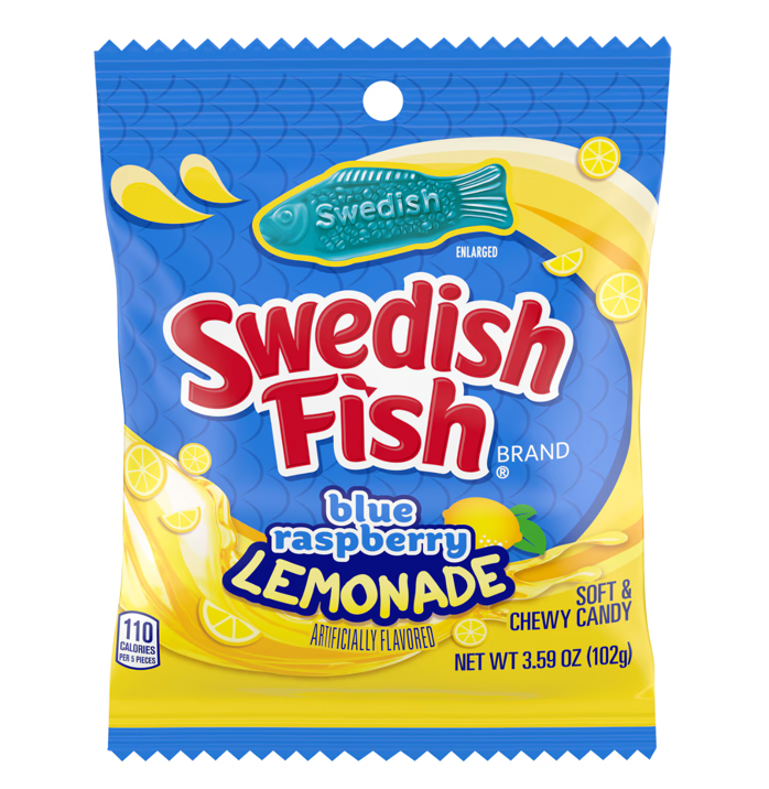 Swedish Fish Blue Raspberry Lemonade Soft & Chewy Candy, 3.59-oz.