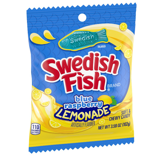 Swedish Fish Blue Raspberry Lemonade Soft & Chewy Candy, 3.59-oz.