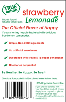 True Lemon Strawberry Lemonade Drink Mix Powder