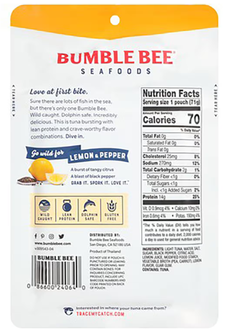 Bumble Bee Lemon and Pepper