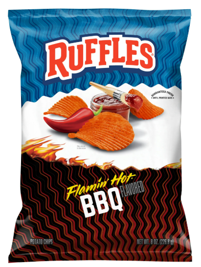 Ruffles Flamin' Hot BBQ Flavored Potato Snack Chips