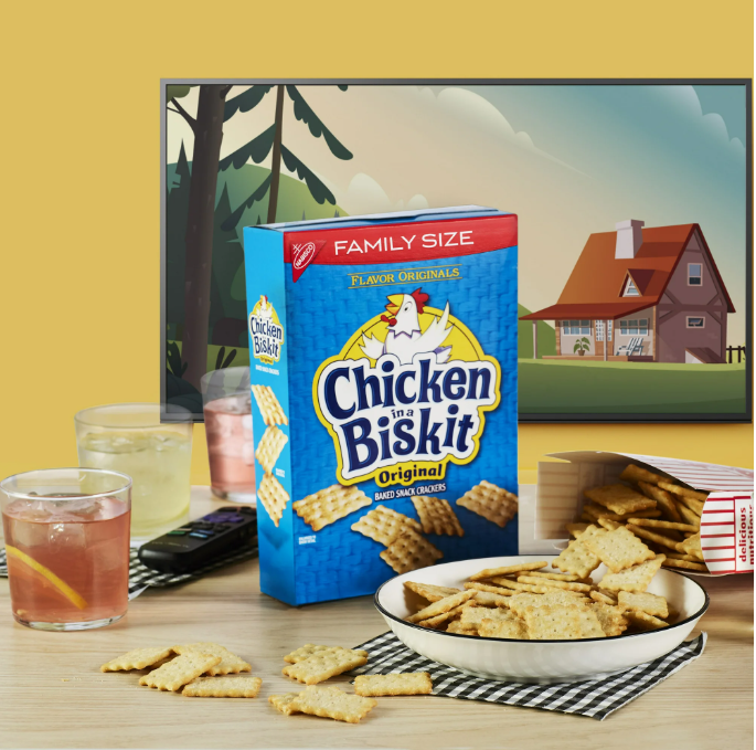 Chicken in a Biskit Original Baked Snack Crackers, Family Size, 12 oz