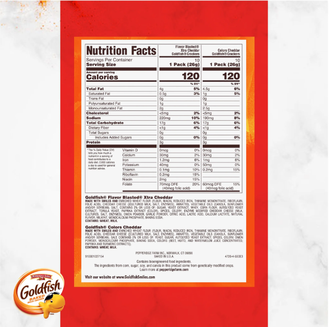 Goldfish Dynamic Duo Colors Crackers,