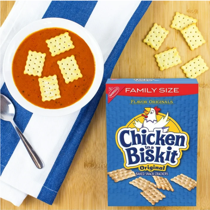 Chicken in a Biskit Original Baked Snack Crackers, Family Size, 12 oz