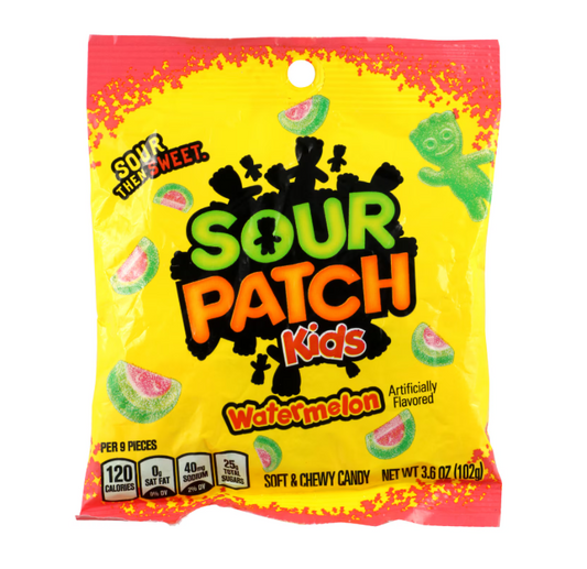 Sour Patch Kids Watermelon Flavored Chewy Candies, 3.6 oz. Bags