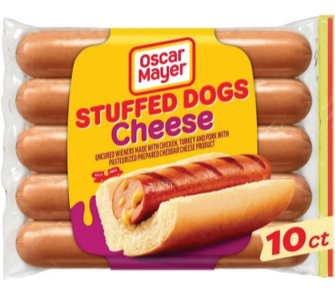 Oscar Mayer Uncured Cheese Hot Dogs, 10 ct