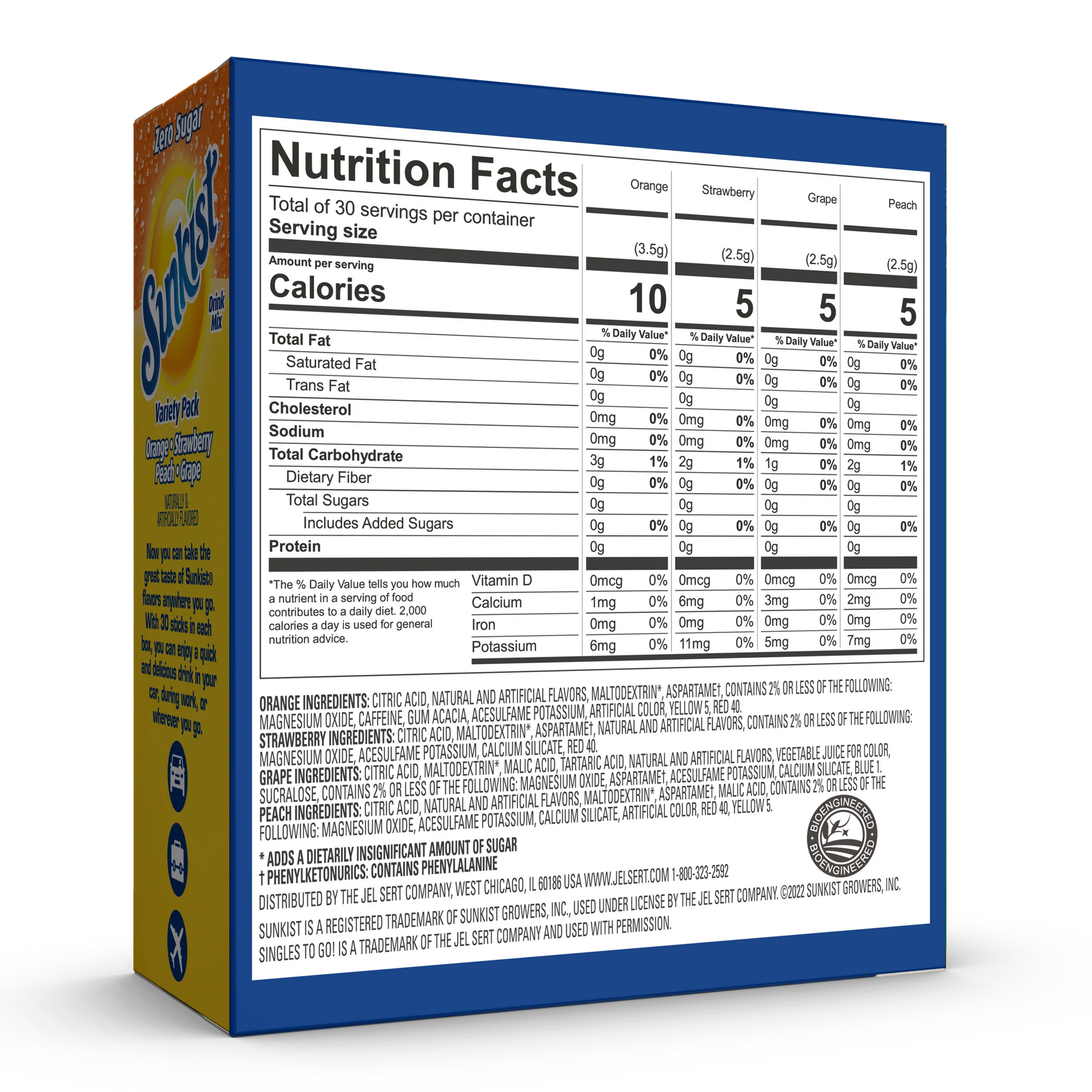 Sunkist Zero Sugar Variety Pack Singles