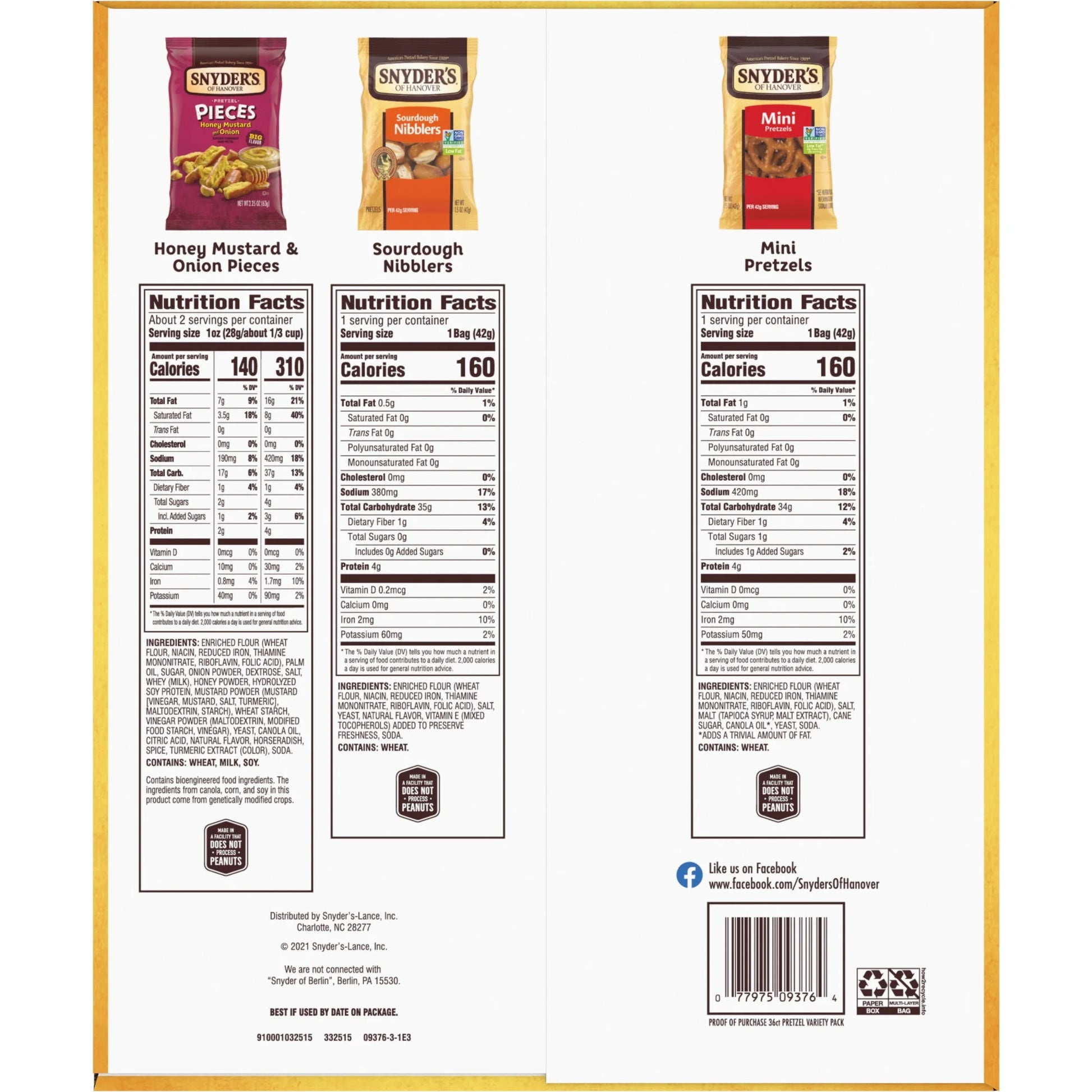 Snyder's of Hanover, Variety Pack Pretzels