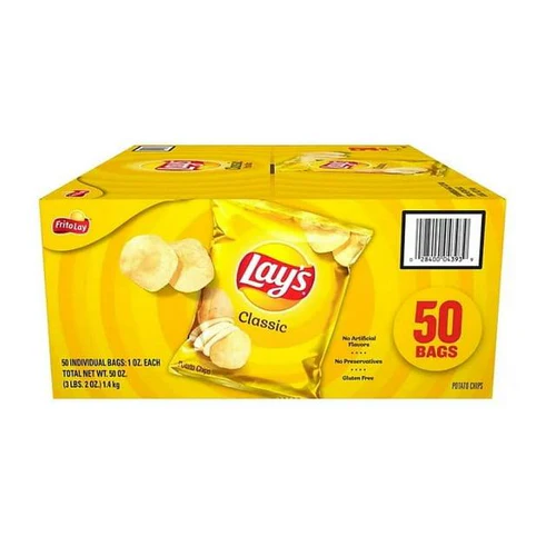 Lay's Classic Potato Snack Chips, 1 oz Bags, 10 Count Multipack
