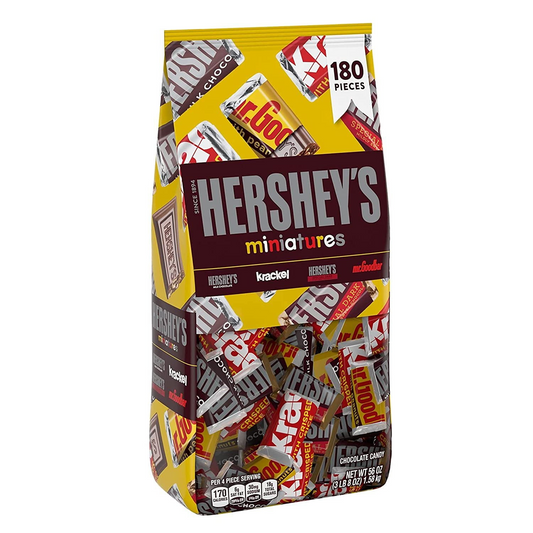 HERSHEY'S Miniatures Chocolate Candy (HERSHEY'S, KRACKEL, and MR. GOODBAR), Snack Size Assortment, 56 Ounce Bulk Bag