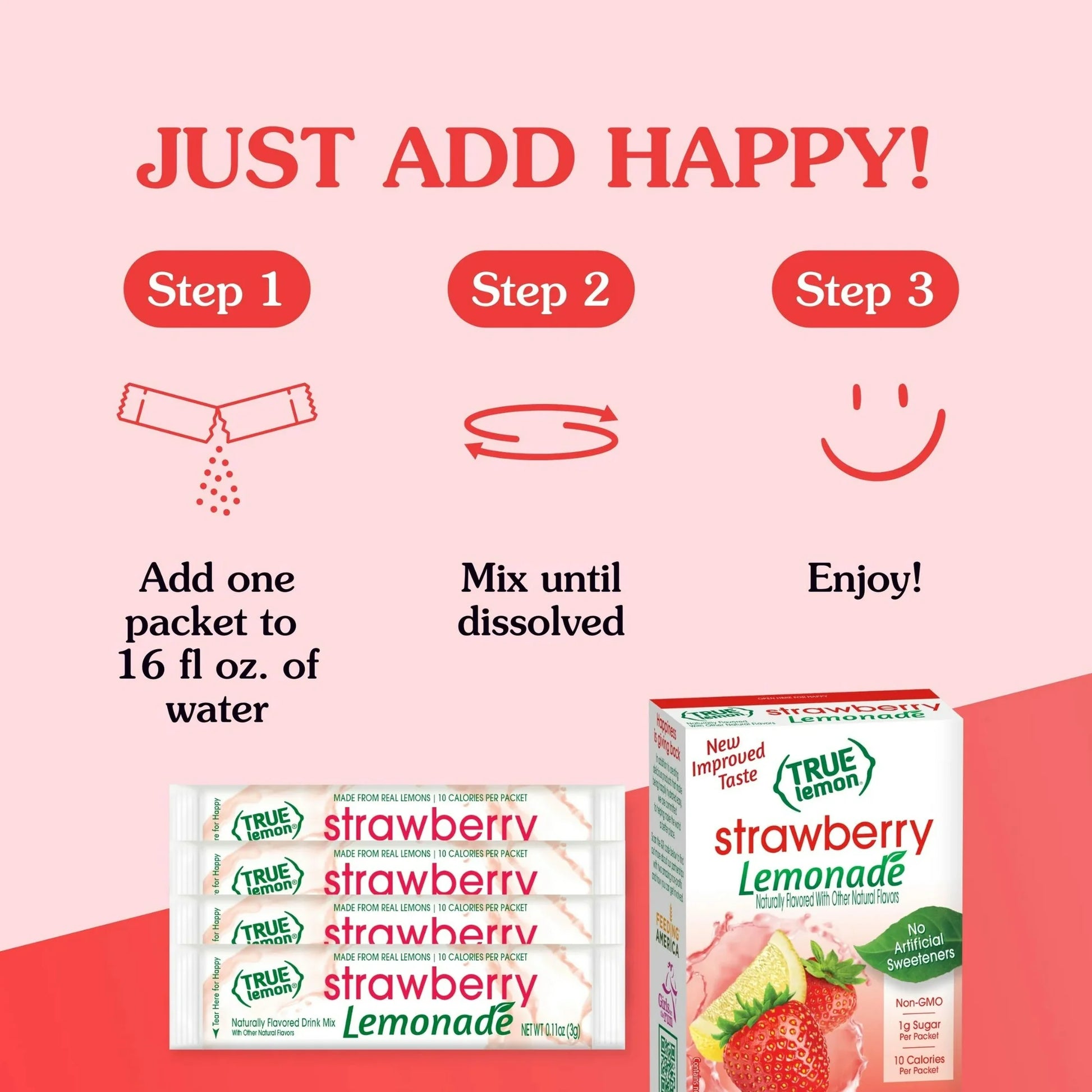 True Lemon Strawberry Lemonade Drink Mix Powder