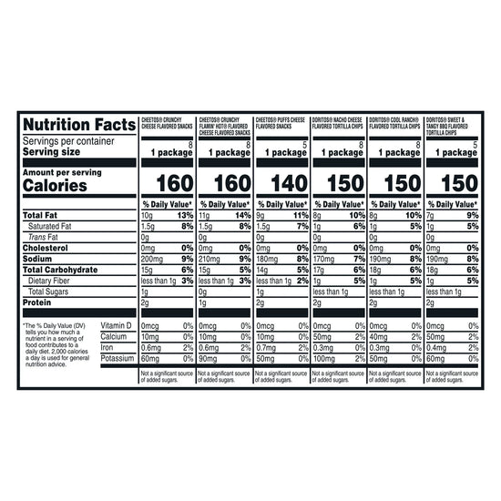 Frito-Lay Doritos & Cheetos Mix Variety Pack Snack Chips Multipack 42 Count